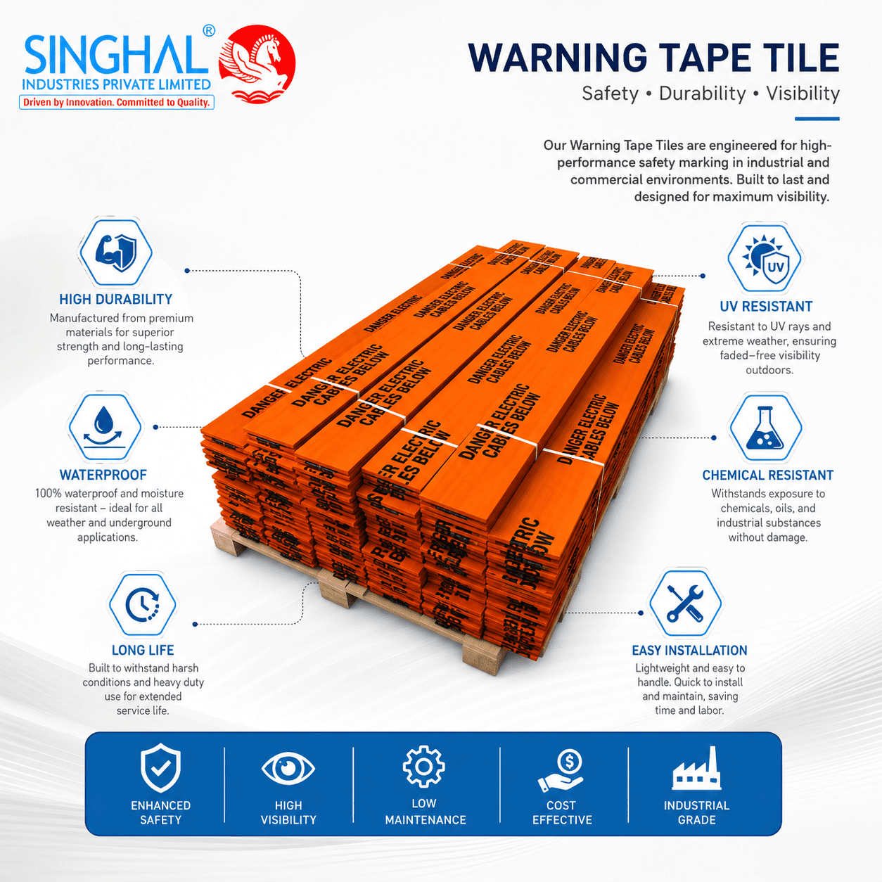 warning tape tile