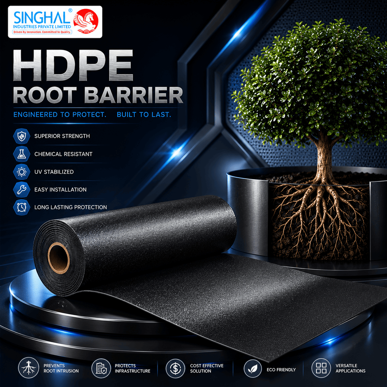 Hdpe root barrier