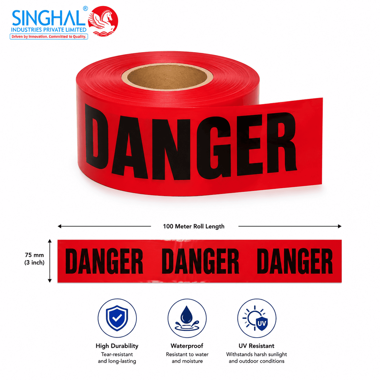 Danger tape roll