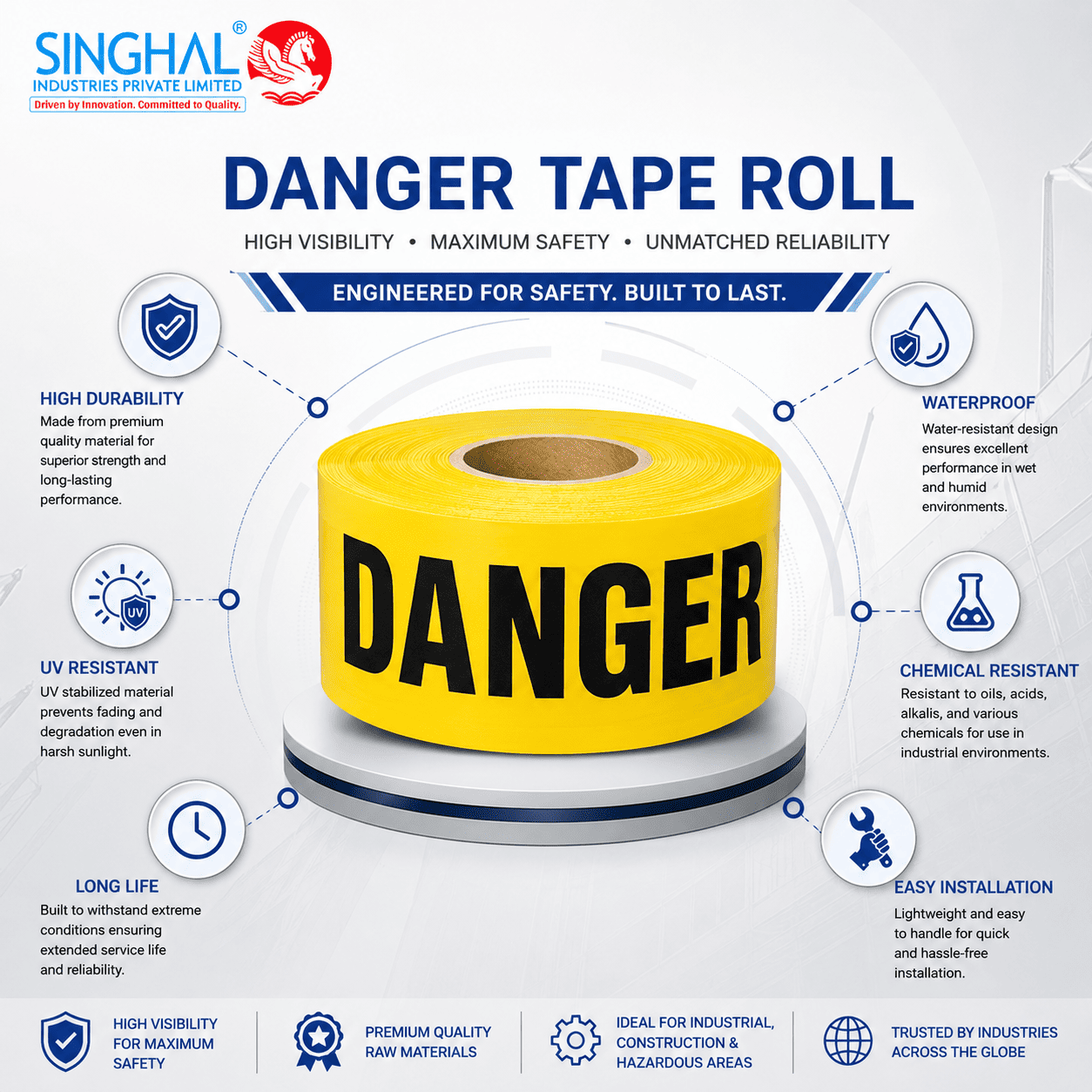 Danger tape roll