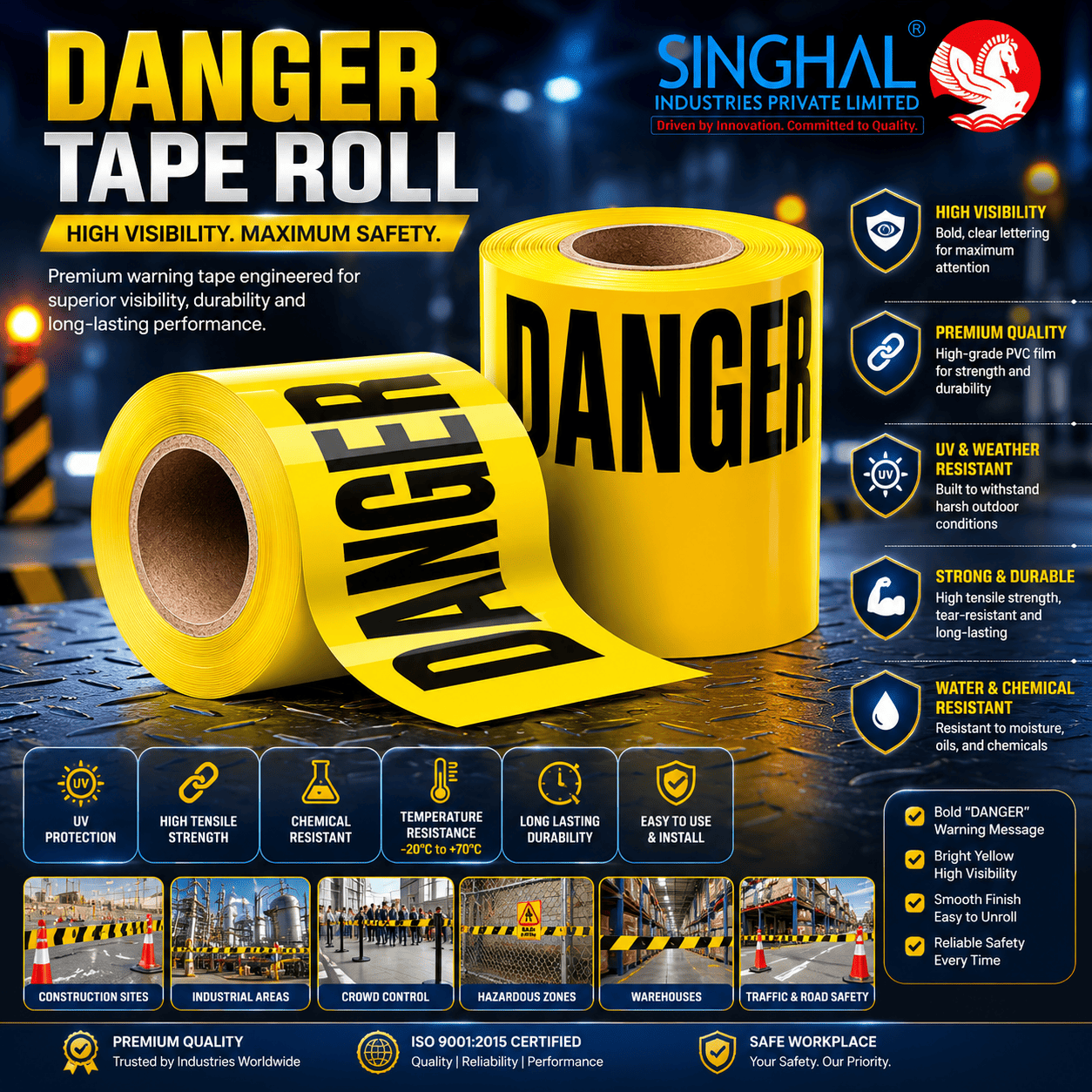 Danger tape roll