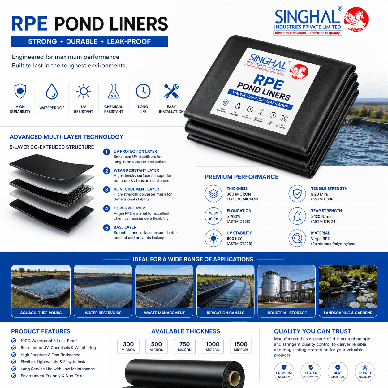 Rpe pond liner