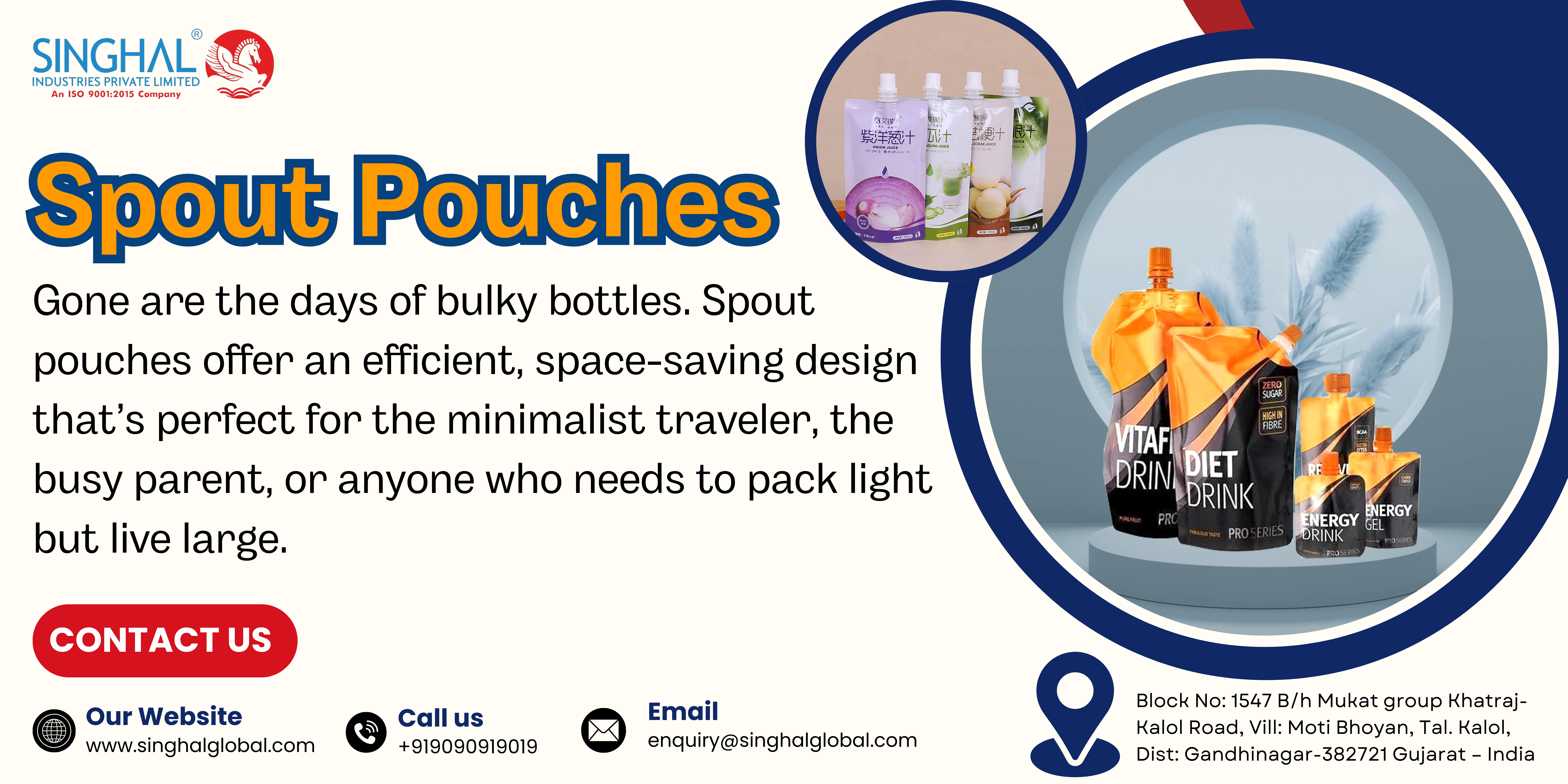 Spout pouches for liquid