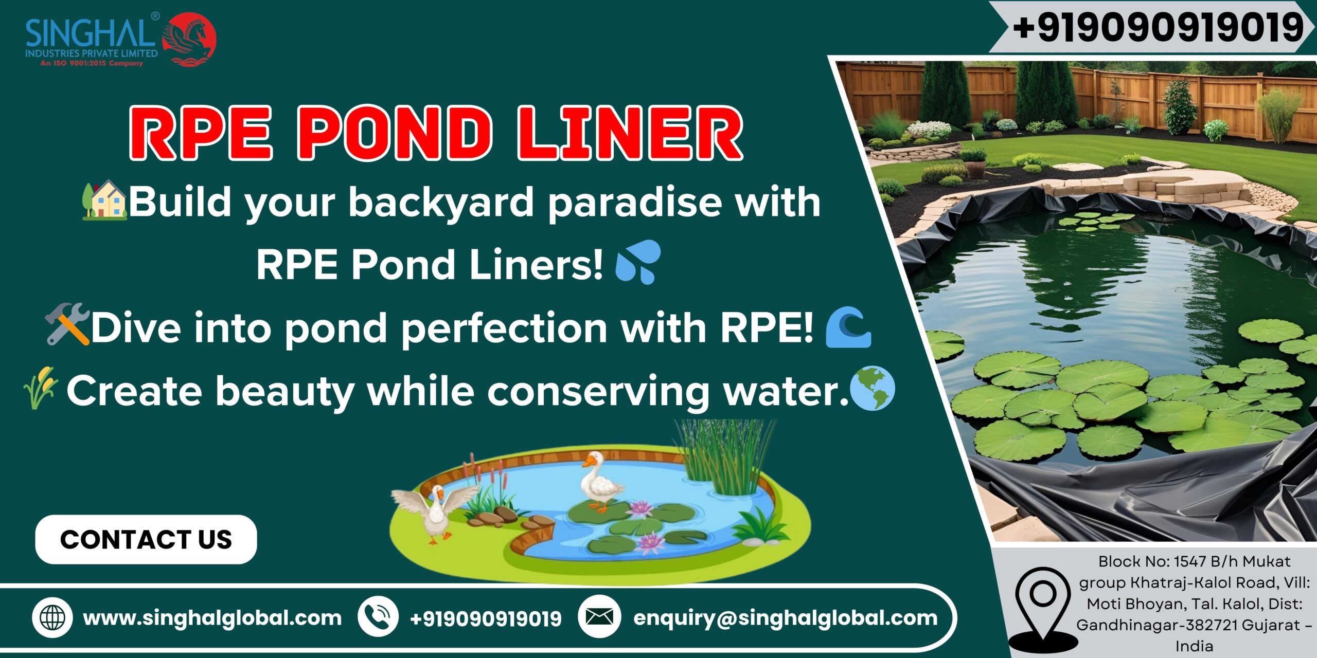 RPE pond liner manufacturer