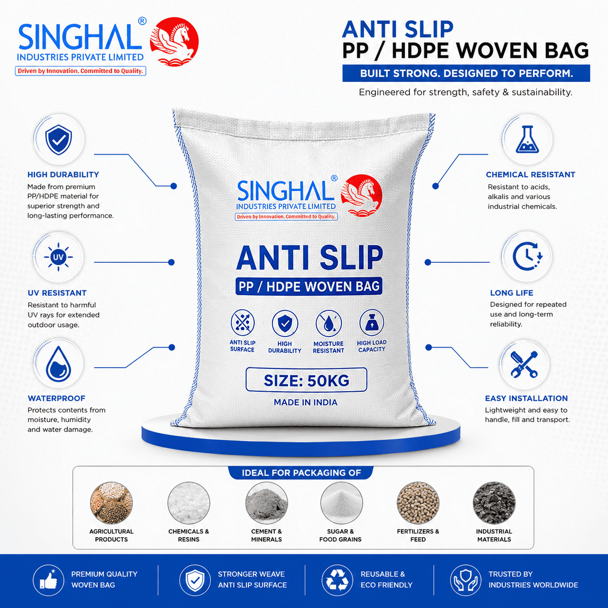 PP HDPE Woven Anti Slip Bag