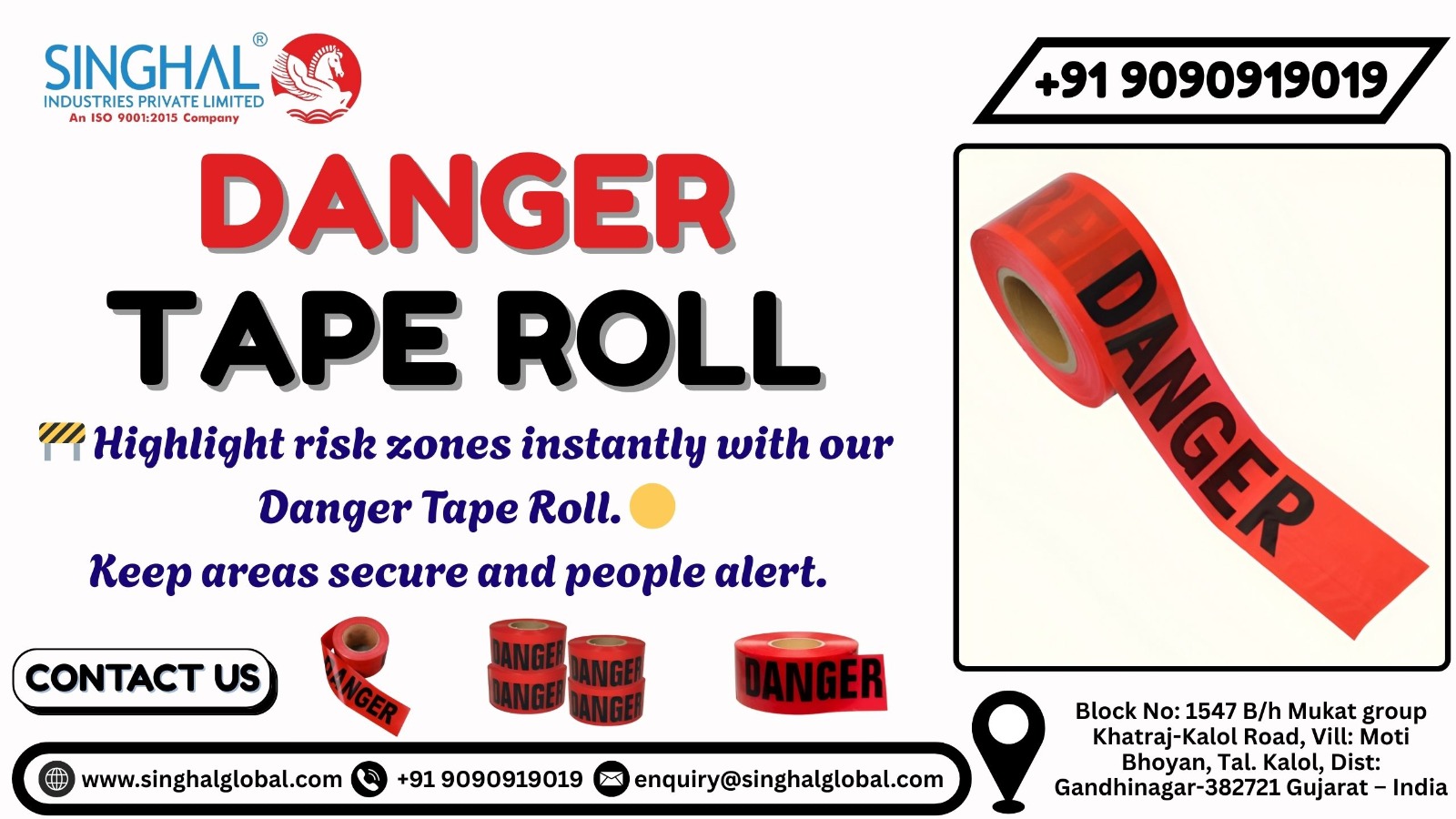 Danger tape roll