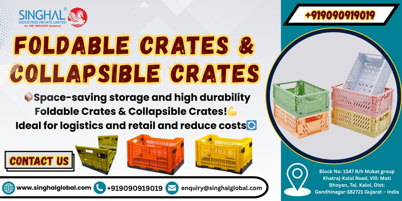 Foldable and collapsible crates