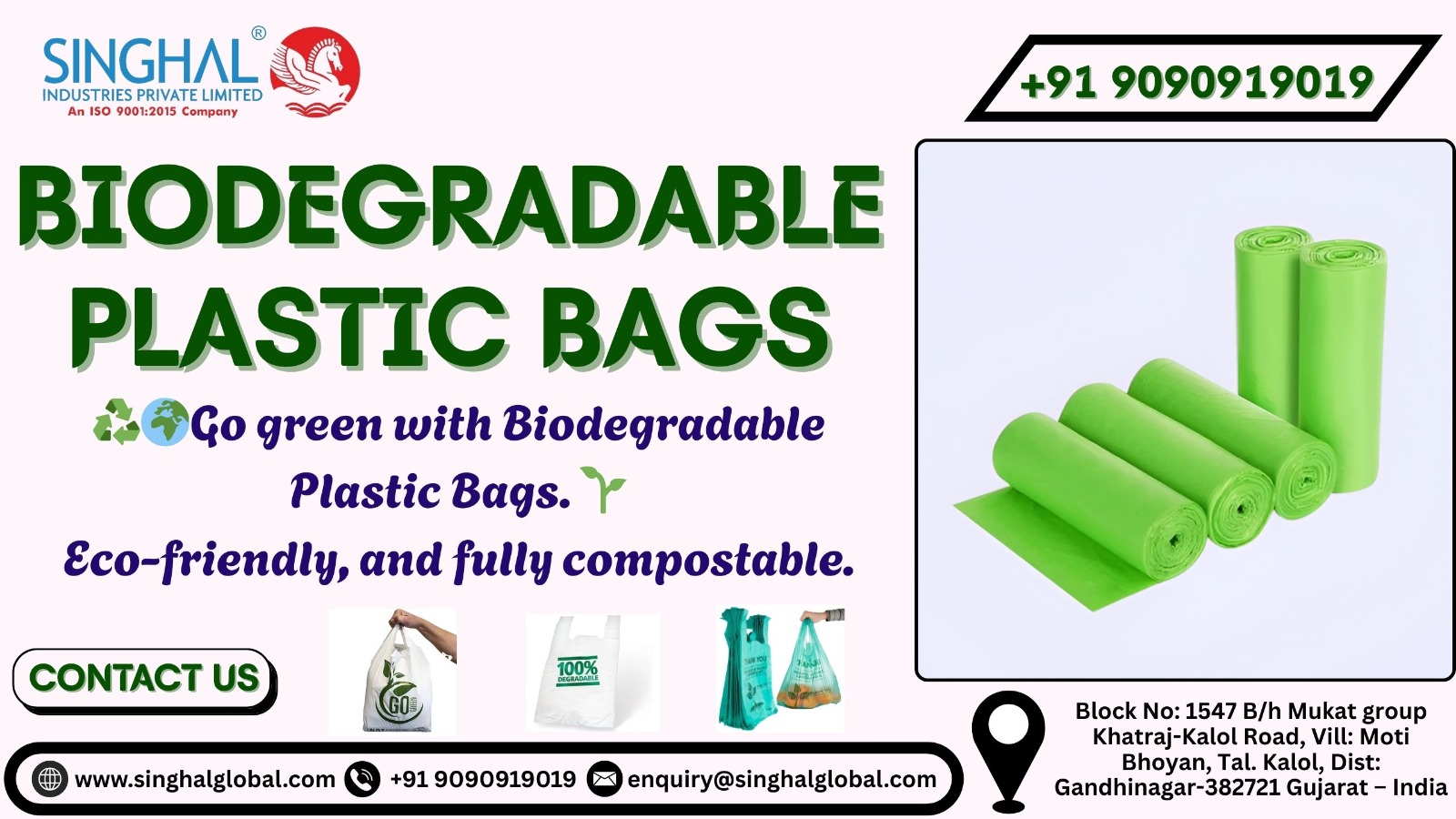 Biodegradable plastic bags manufacturer in India